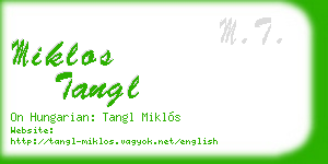 miklos tangl business card