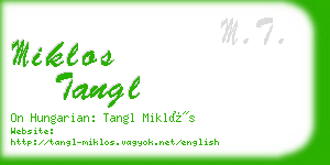 miklos tangl business card